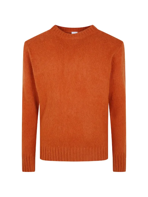 ASPESI Wool Round-neck Sweater in Orange