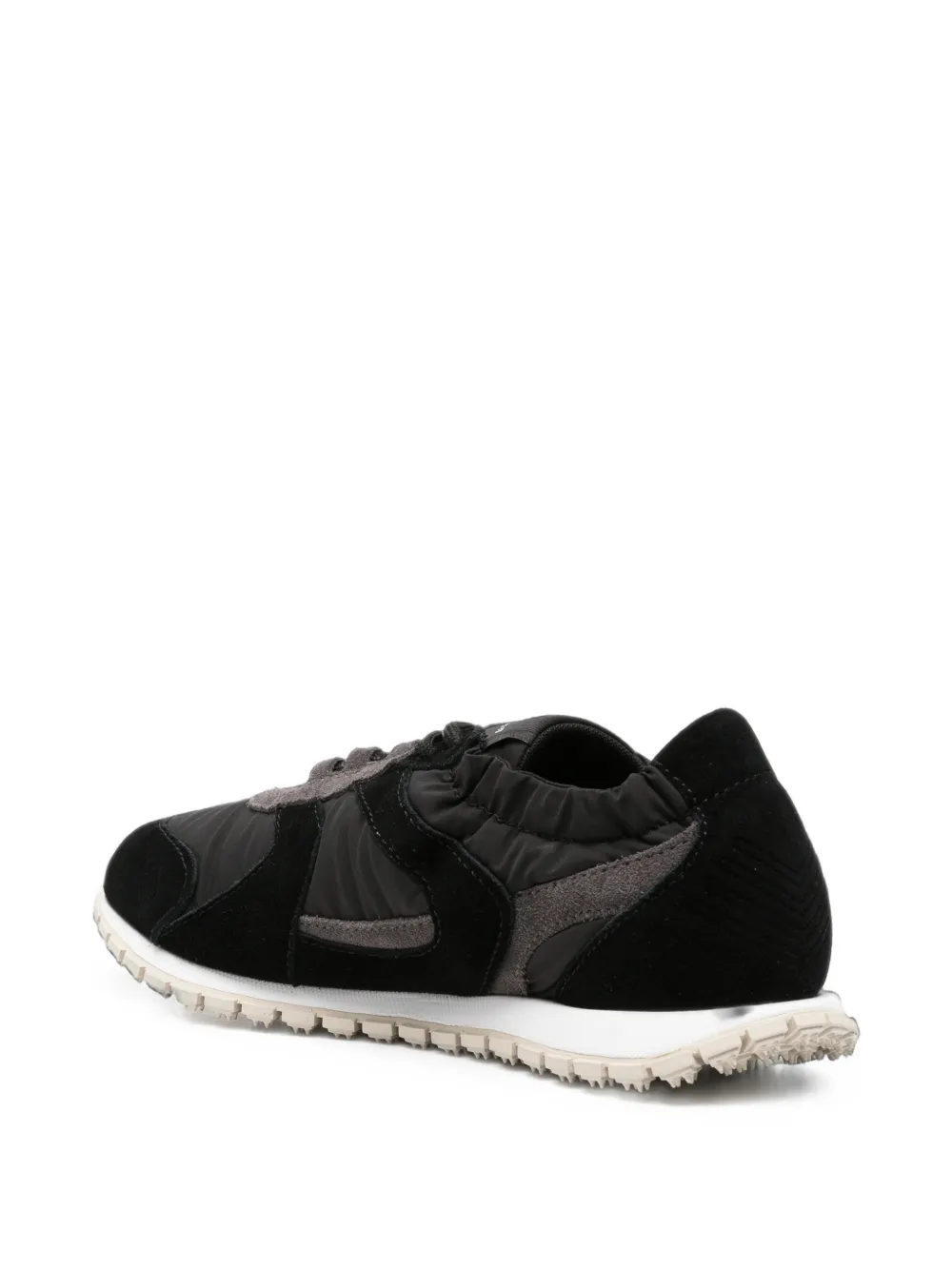 Emporio Armani suede-panelled sneakers Zwart