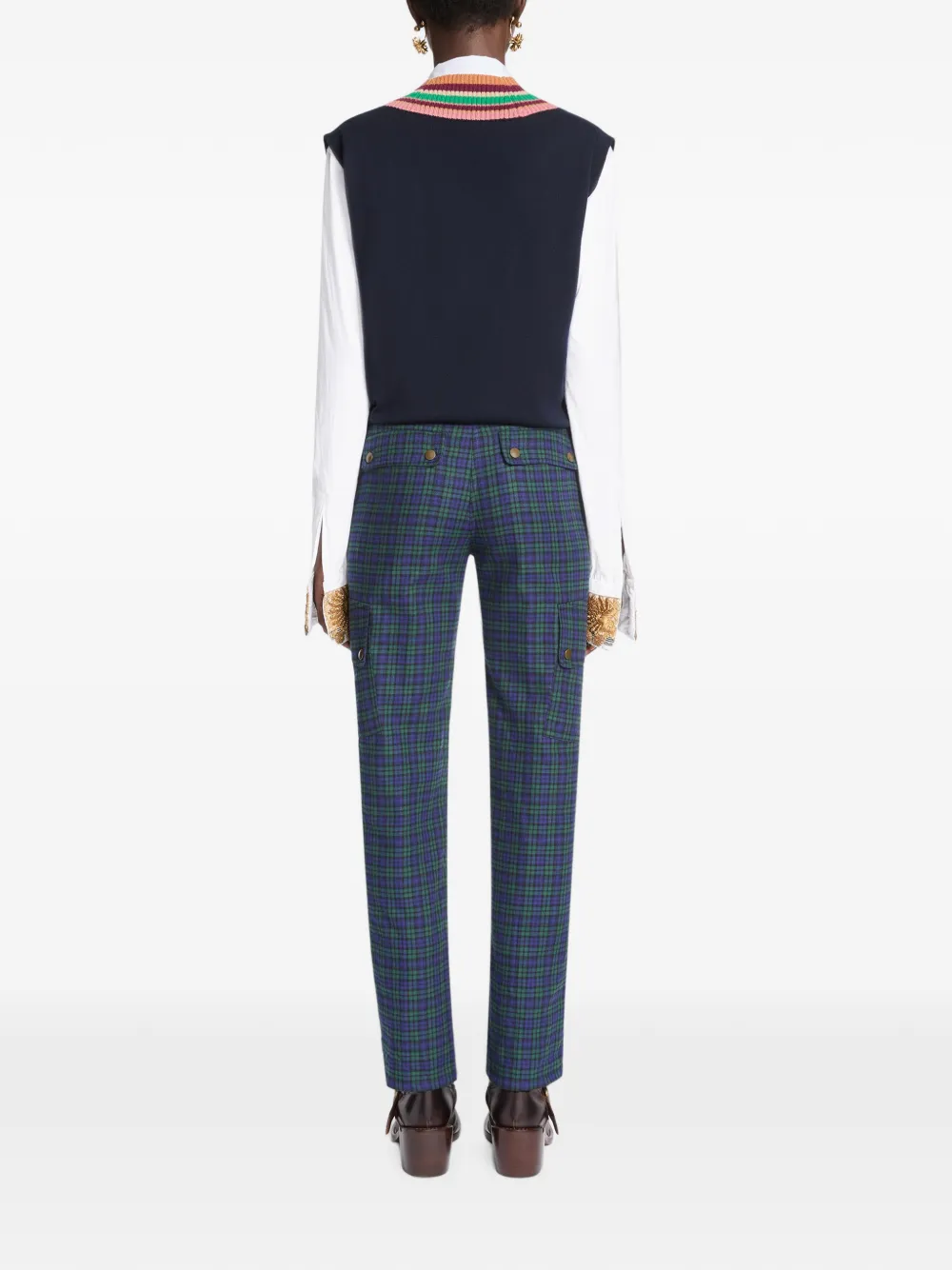 トップス DRIES VAN NOTEN silk vest DRIES VAN NOTEN V-neck Wool Top | Blue | FARFETCH
