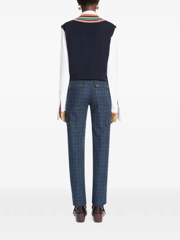 DRIES VAN NOTEN V-neck Wool Top | Blue | FARFETCH