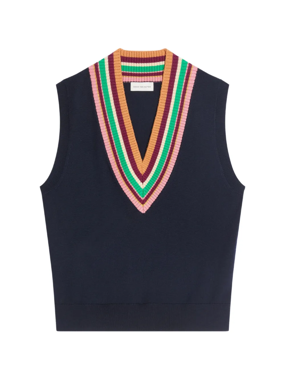 Dries Van Noten V-neck Wool Top In 블루