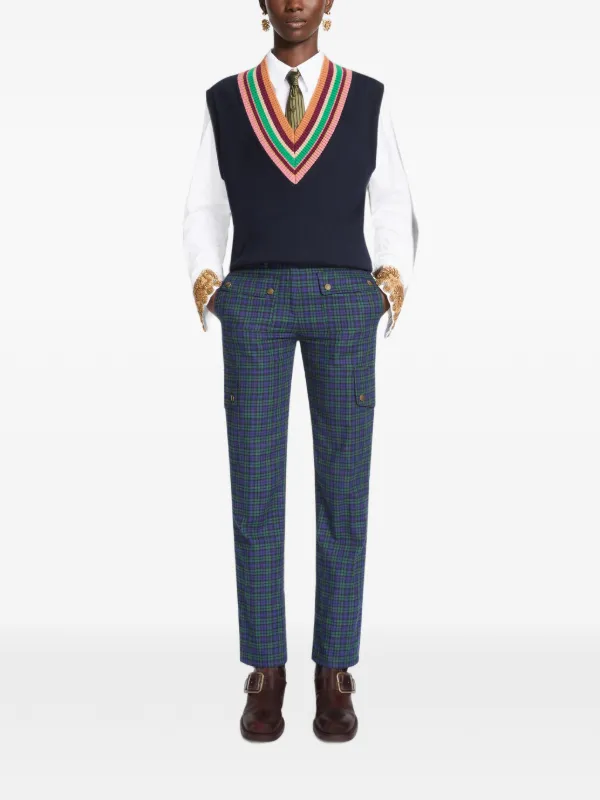 DRIES VAN NOTEN V-neck Wool Top | Blue | FARFETCH