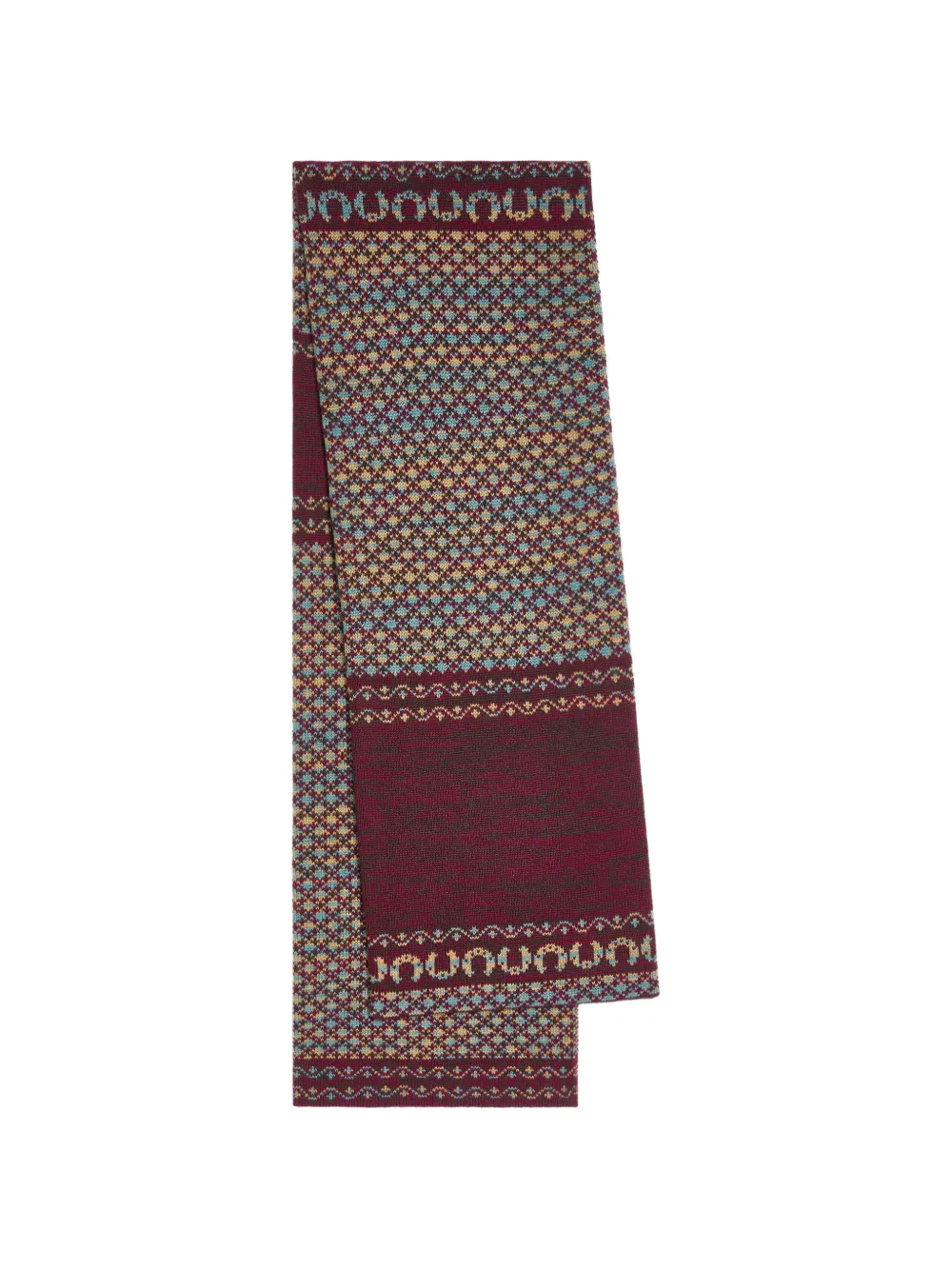 DRIES VAN NOTEN jacquard cashmere scarf - Rosso