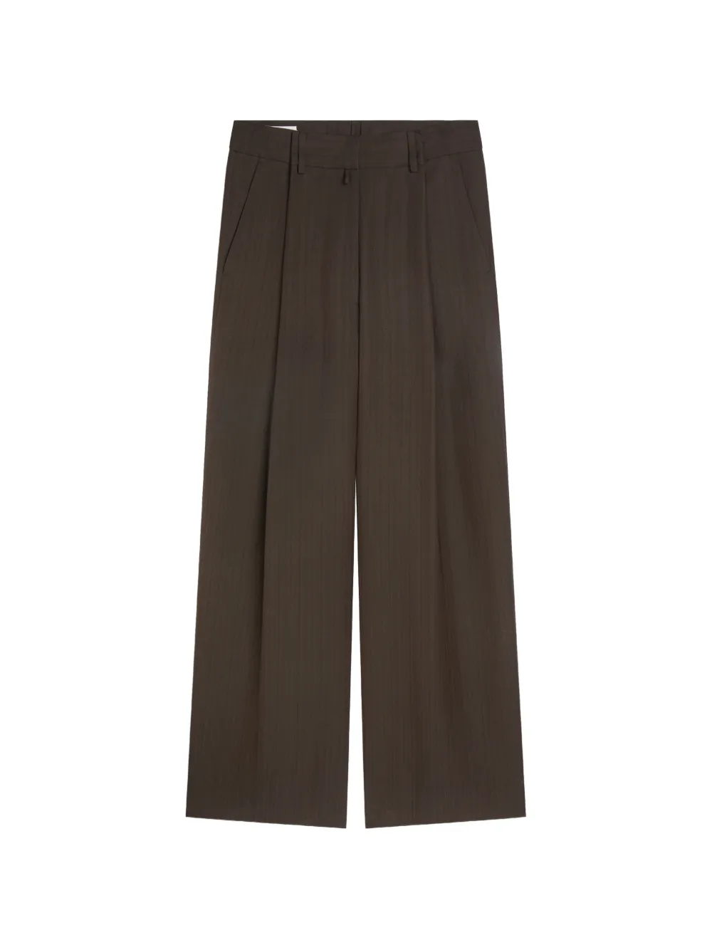 DRIES VAN NOTEN Wide-Leg-Hose mit Bundfalten - Braun