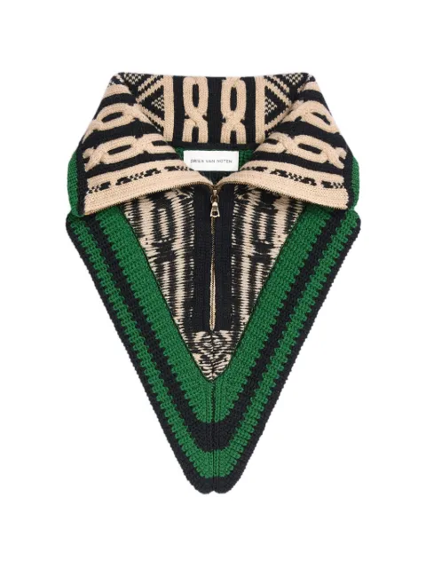 DRIES VAN NOTEN jacquard wool collar