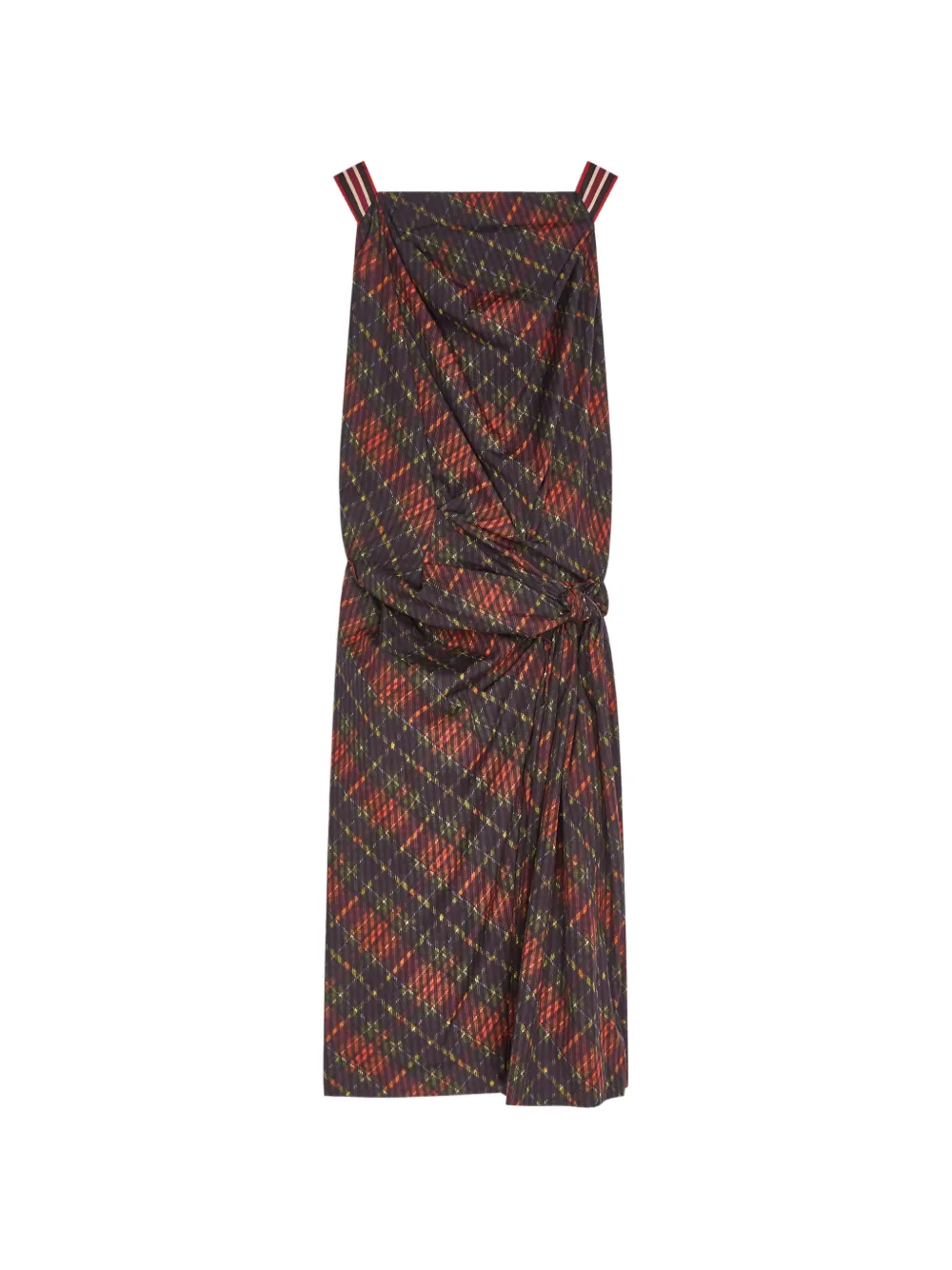 DRIES VAN NOTEN Draped gingham dress