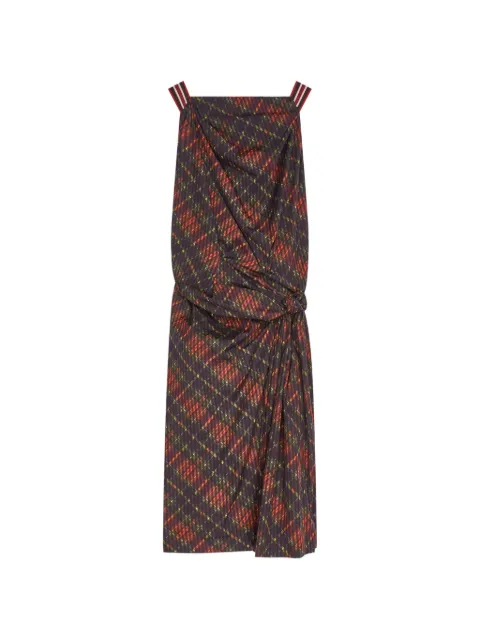 DRIES VAN NOTEN Draped gingham dress