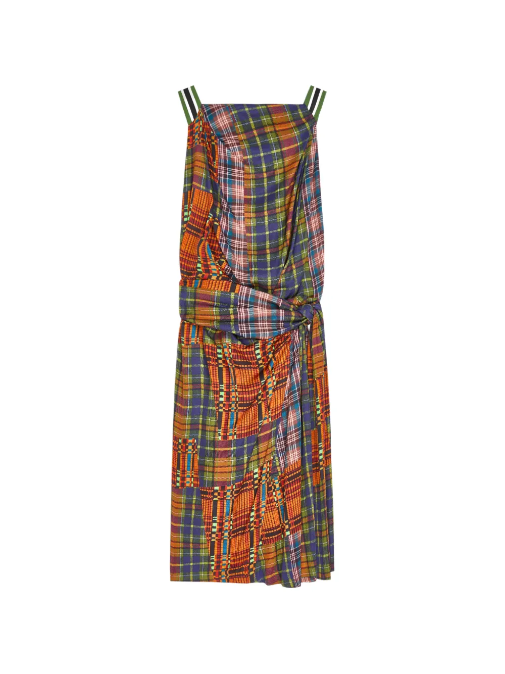 Dries Van Noten Draped Viscose Dress In Orange