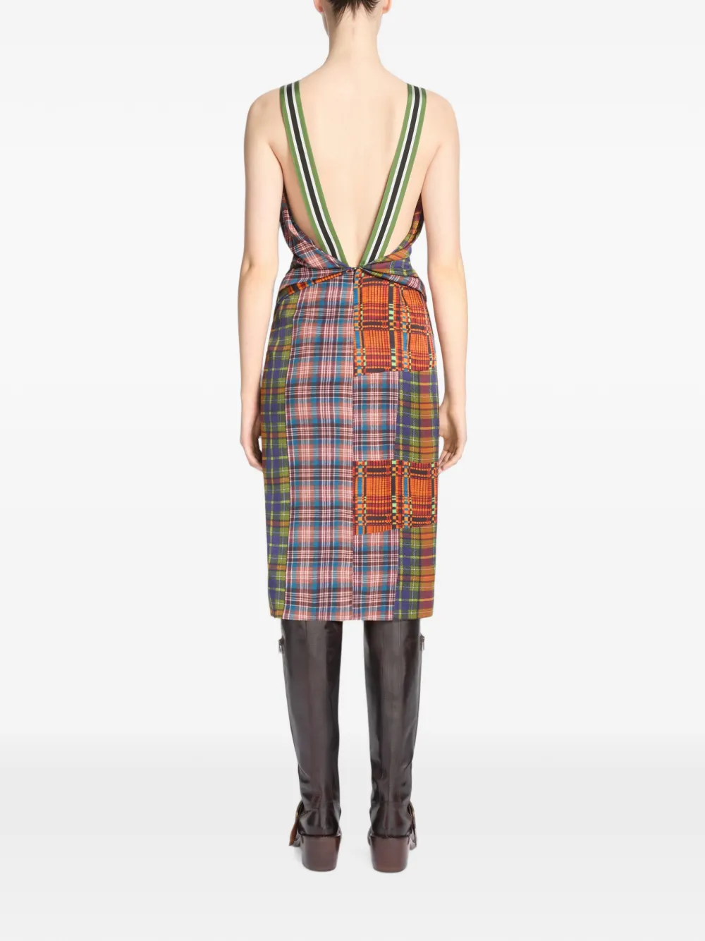Dries Van Noten Draped Viscose Dress in Orange, view 4