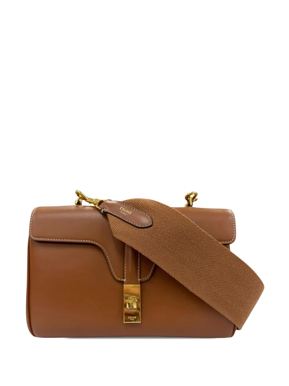 Celine Pre-Owned 2010-2026 Teen Smooth Calfskin Soft 16 crossbody bag - Marrone