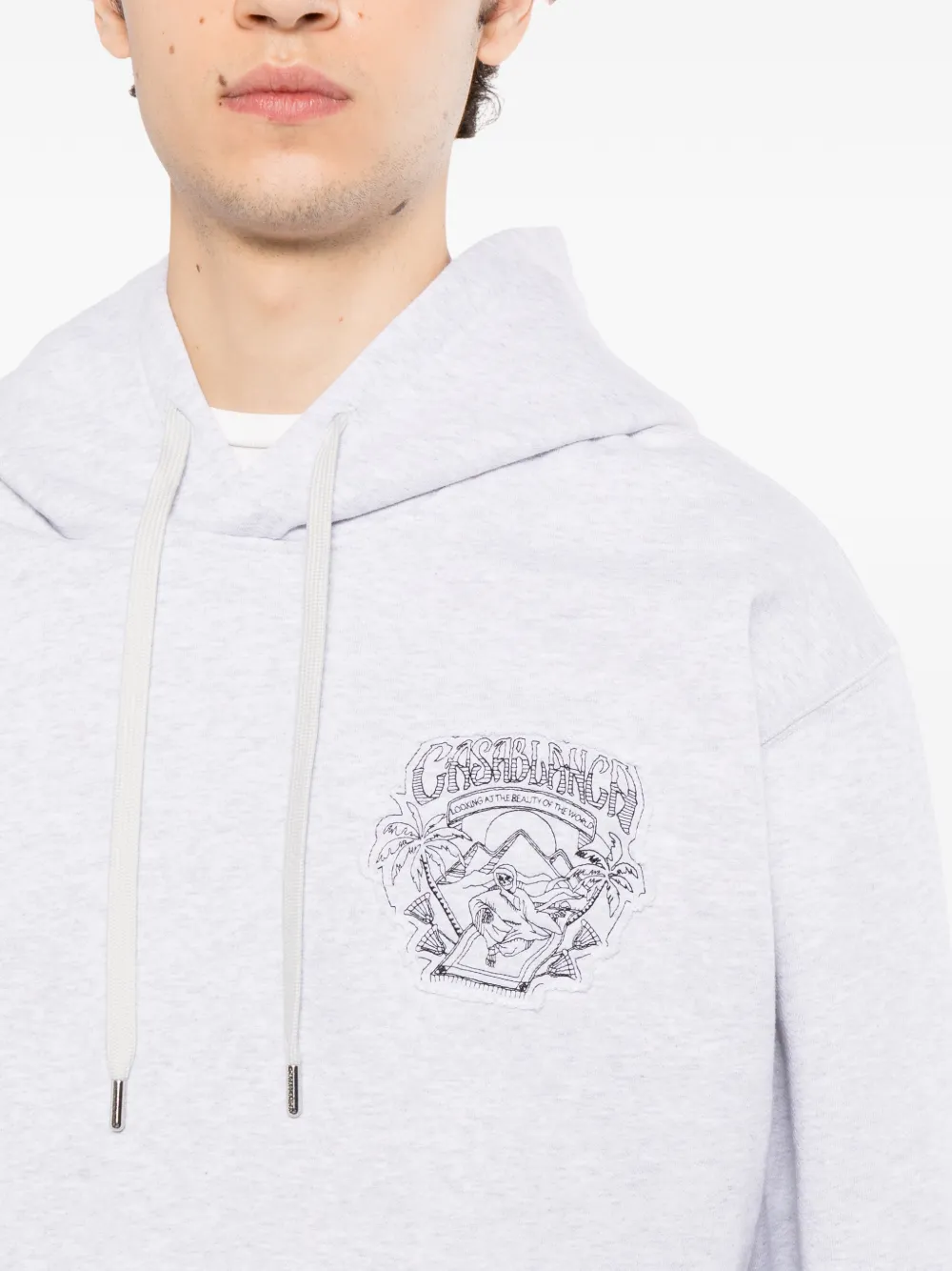 Casablanca Eveil Ancestral hoodie met applicatie Grijs