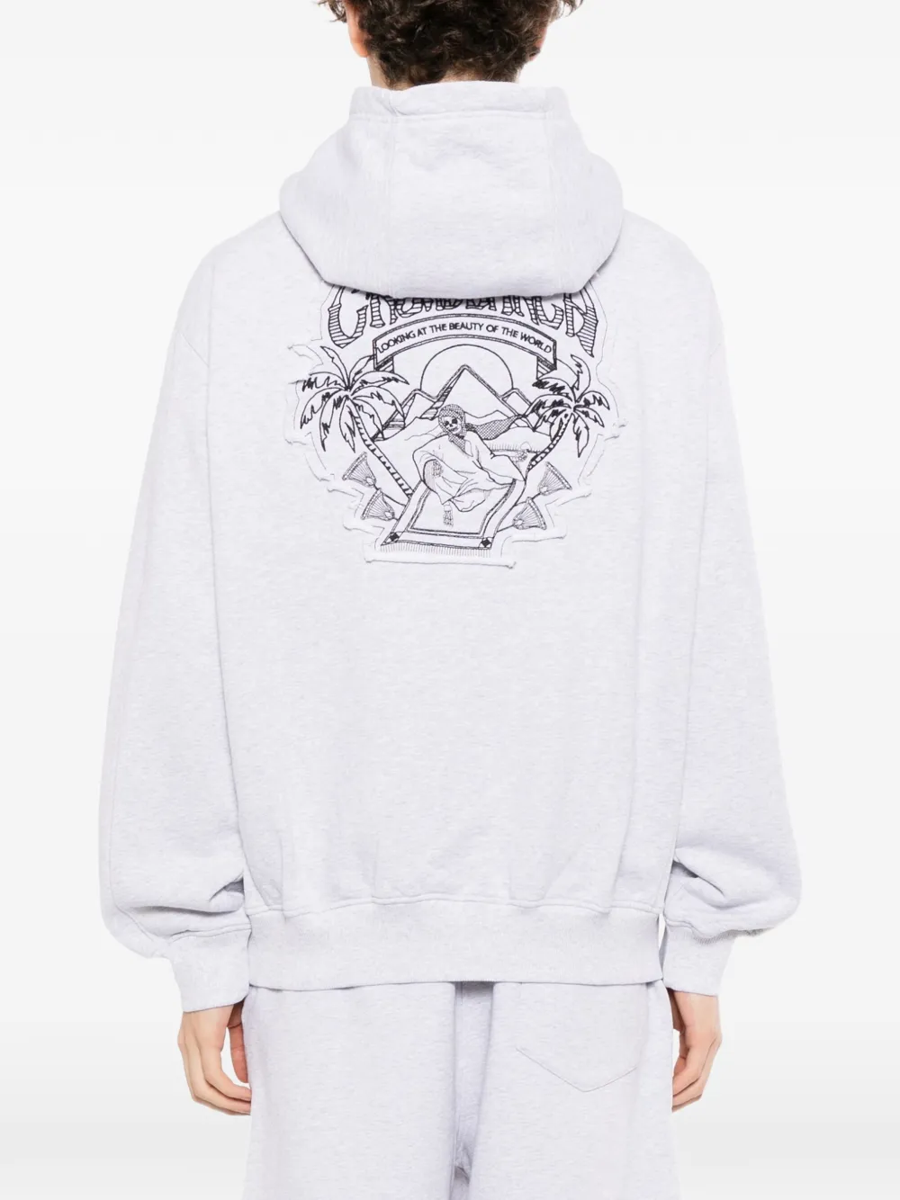 Casablanca Eveil Ancestral hoodie met applicatie Grijs