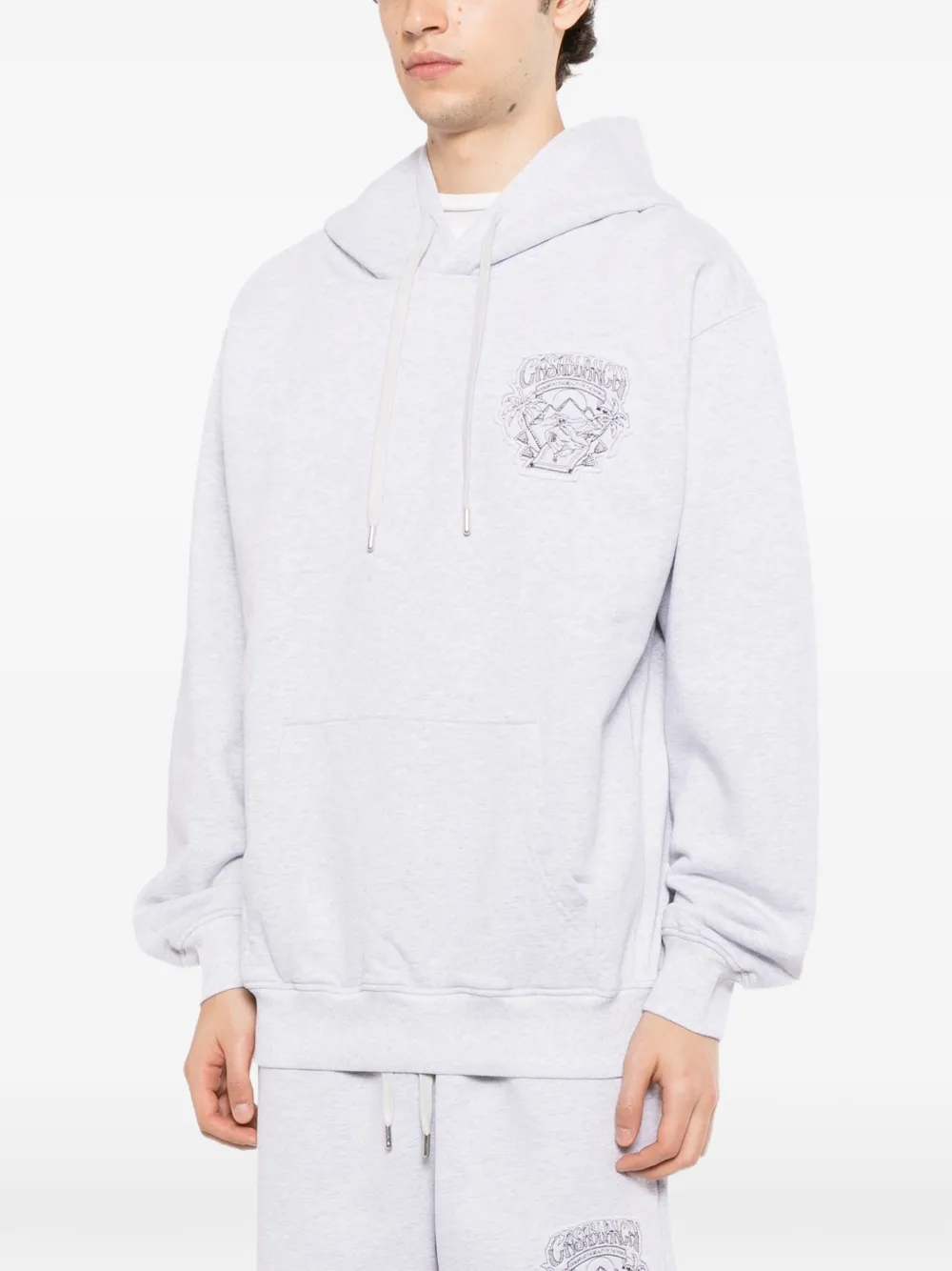 Casablanca Eveil Ancestral hoodie met applicatie Grijs