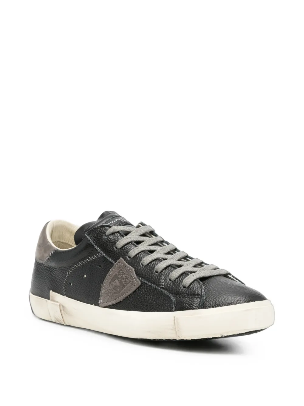 Philippe Model Paris PRSX logo-patch leather sneakers Zwart