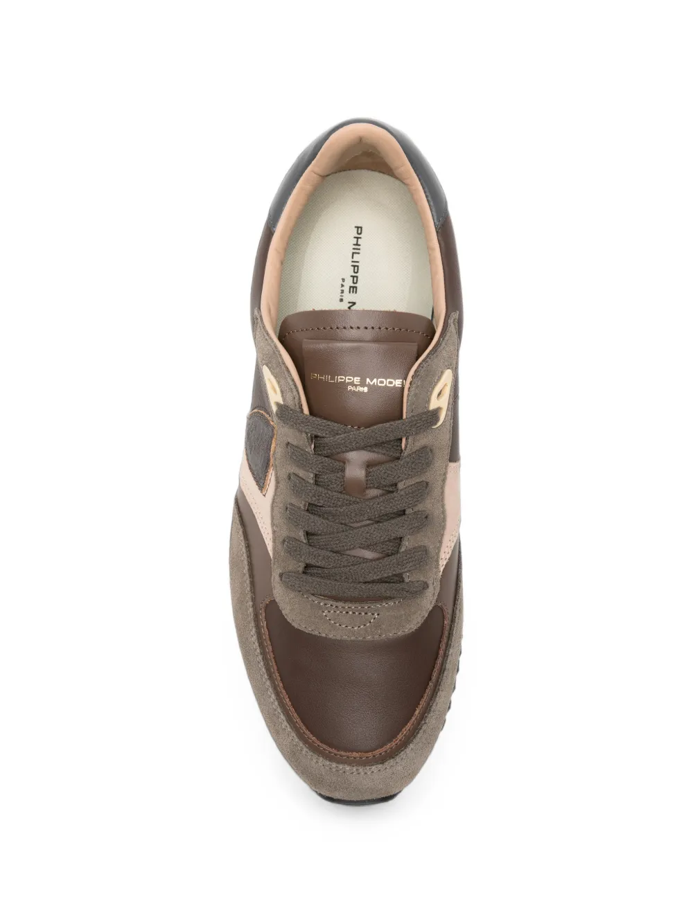 Philippe Model Paris BLVille suede-panelled sneakers Bruin