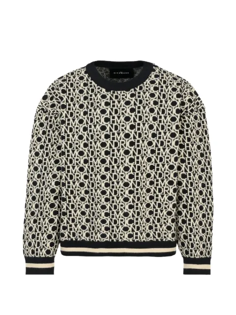 John Richmond Junior logo-jacquard sweater