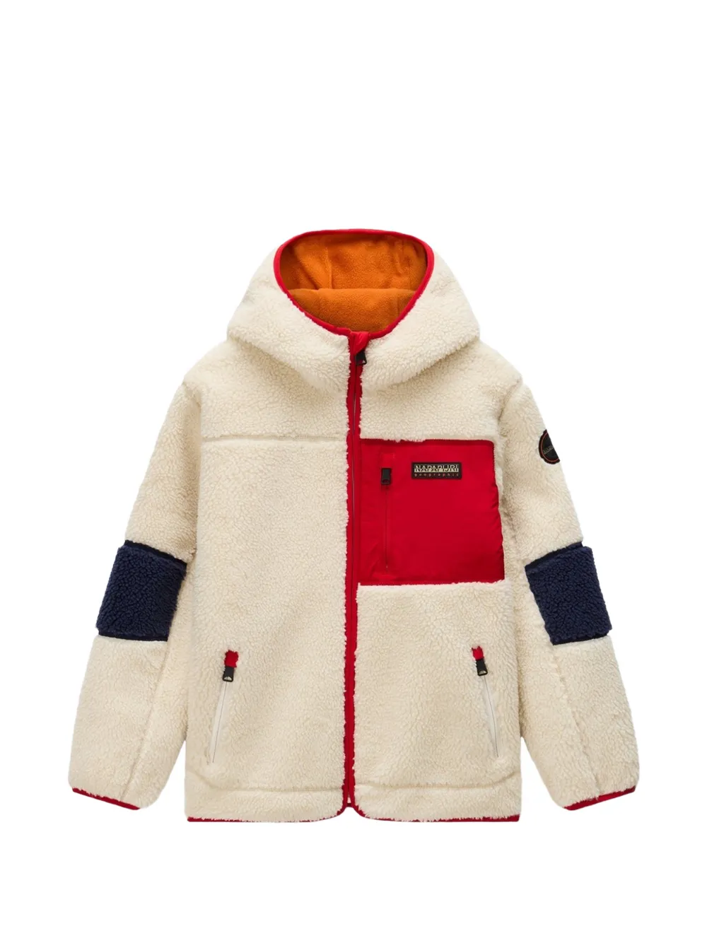 Napapijri Kids teddy-fleece hooded jacket - Toni neutri