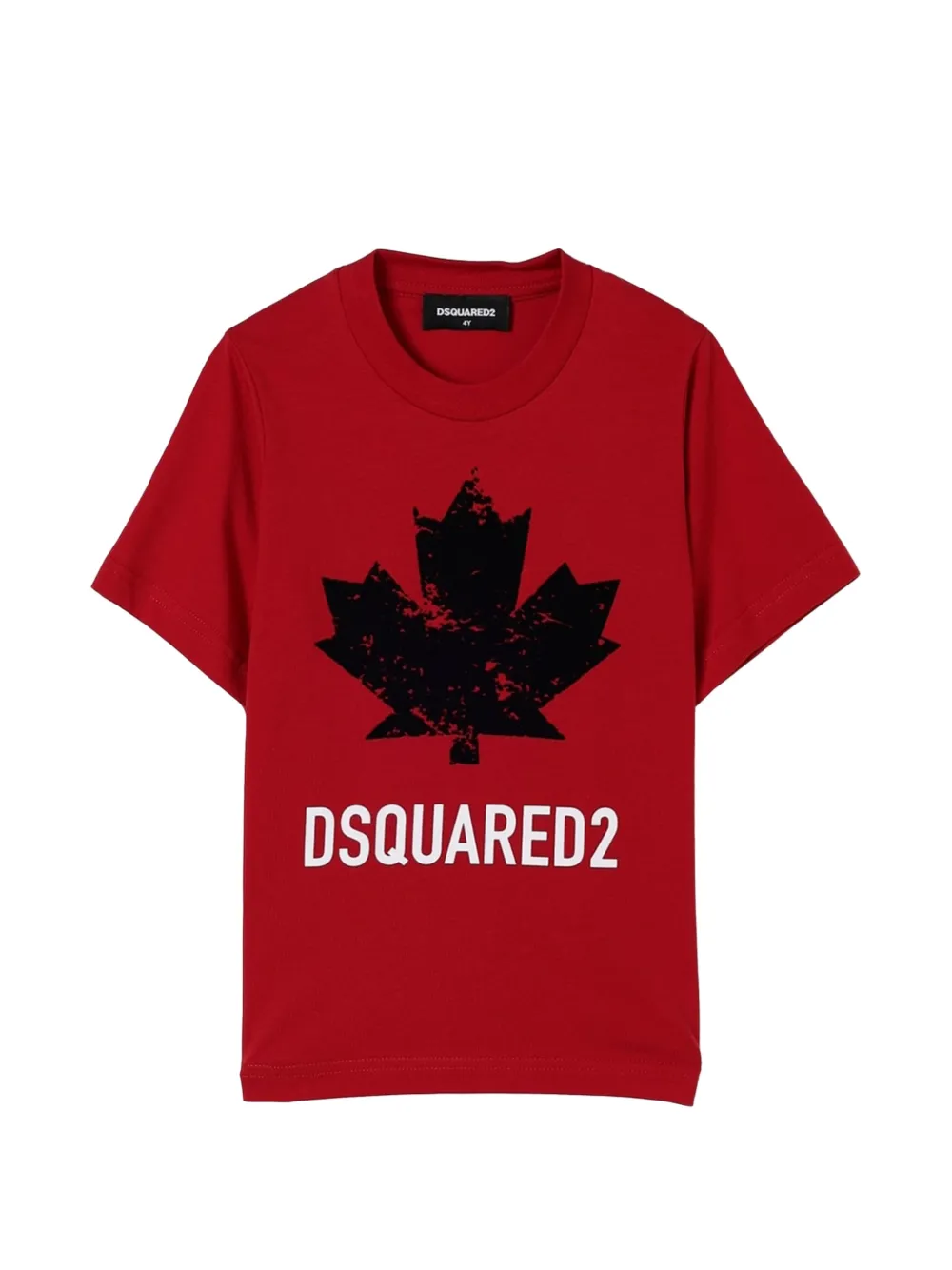 DSQUARED2 KIDS logo-print maple-leaf T-shirt - Rosso