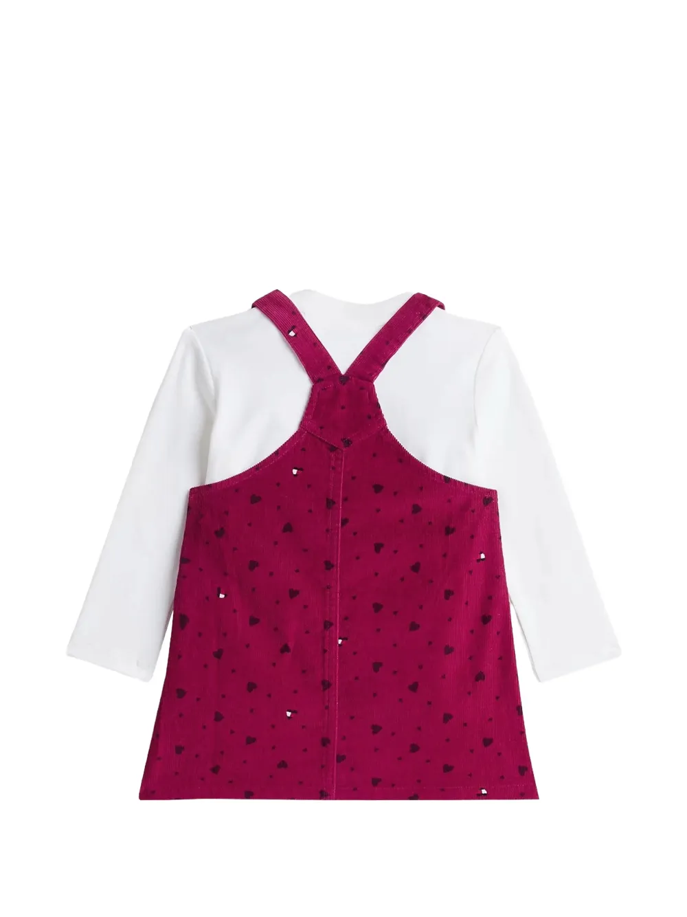 Tommy Hilfiger Junior Ribfluwelen jurk met hartprint Paars