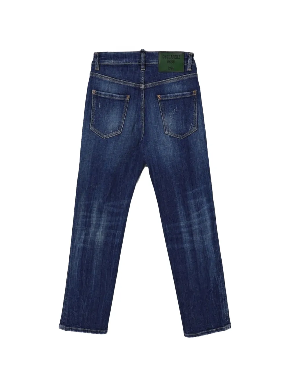 DSQUARED2 KIDS distressed-effect whiskered jeans Blauw