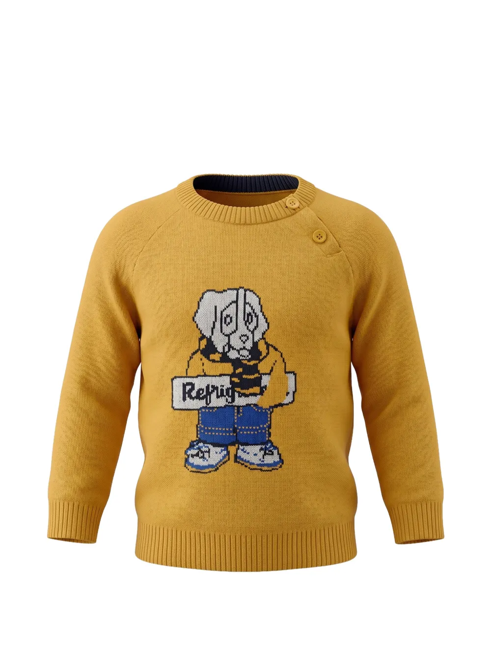 REFRIGIWEAR KIDS intarsia-knit button-fastening sweater - Giallo