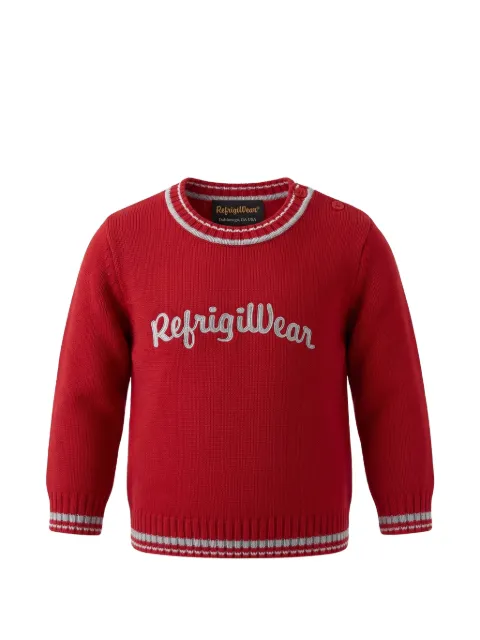 REFRIGIWEAR KIDS logo-embroidered striped-trim sweater