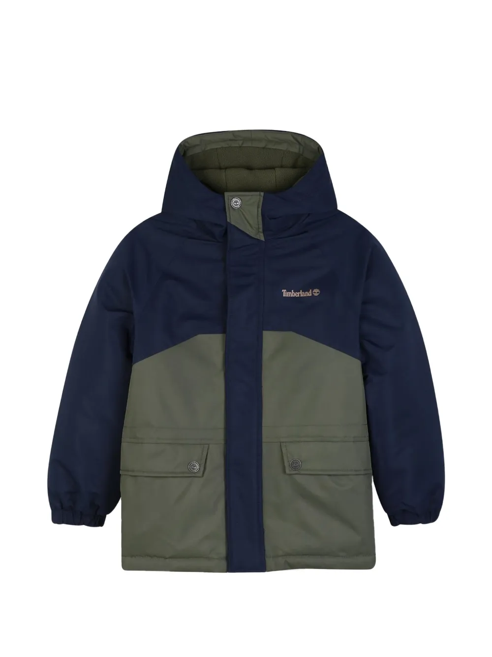 Timberland Kids colour-block hooded jacket - Blu