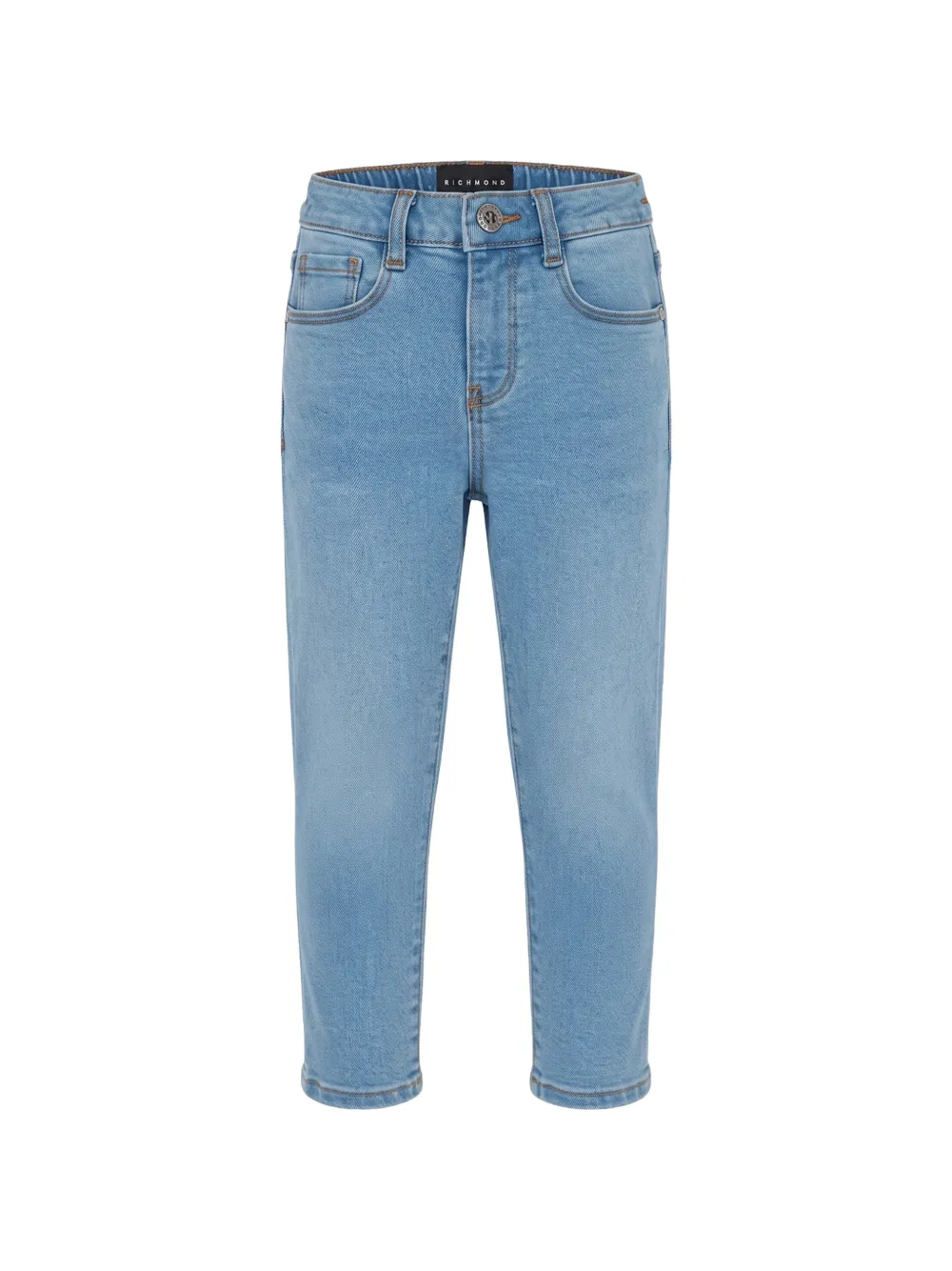 John Richmond Junior logo-print elasticated jeans - Blu