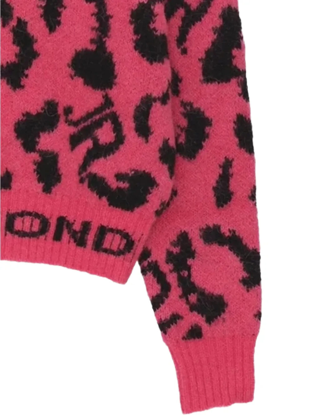 John Richmond Junior Trui met luipaardprint en logo-intarsia Roze