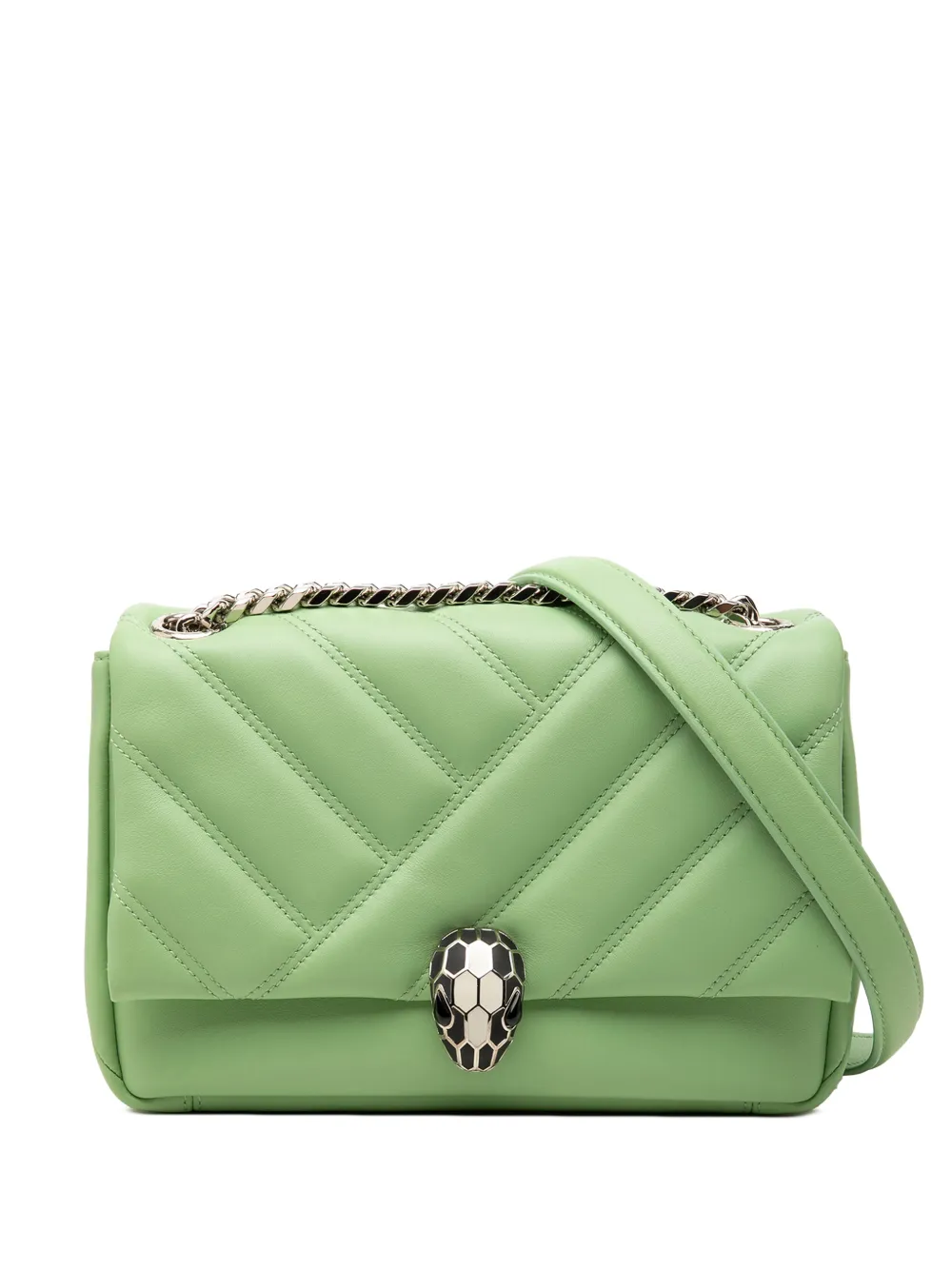 Bvlgari Pre-Owned 2000-2026 Leather Serpenti Cabochon Chain crossbody bag - Verde