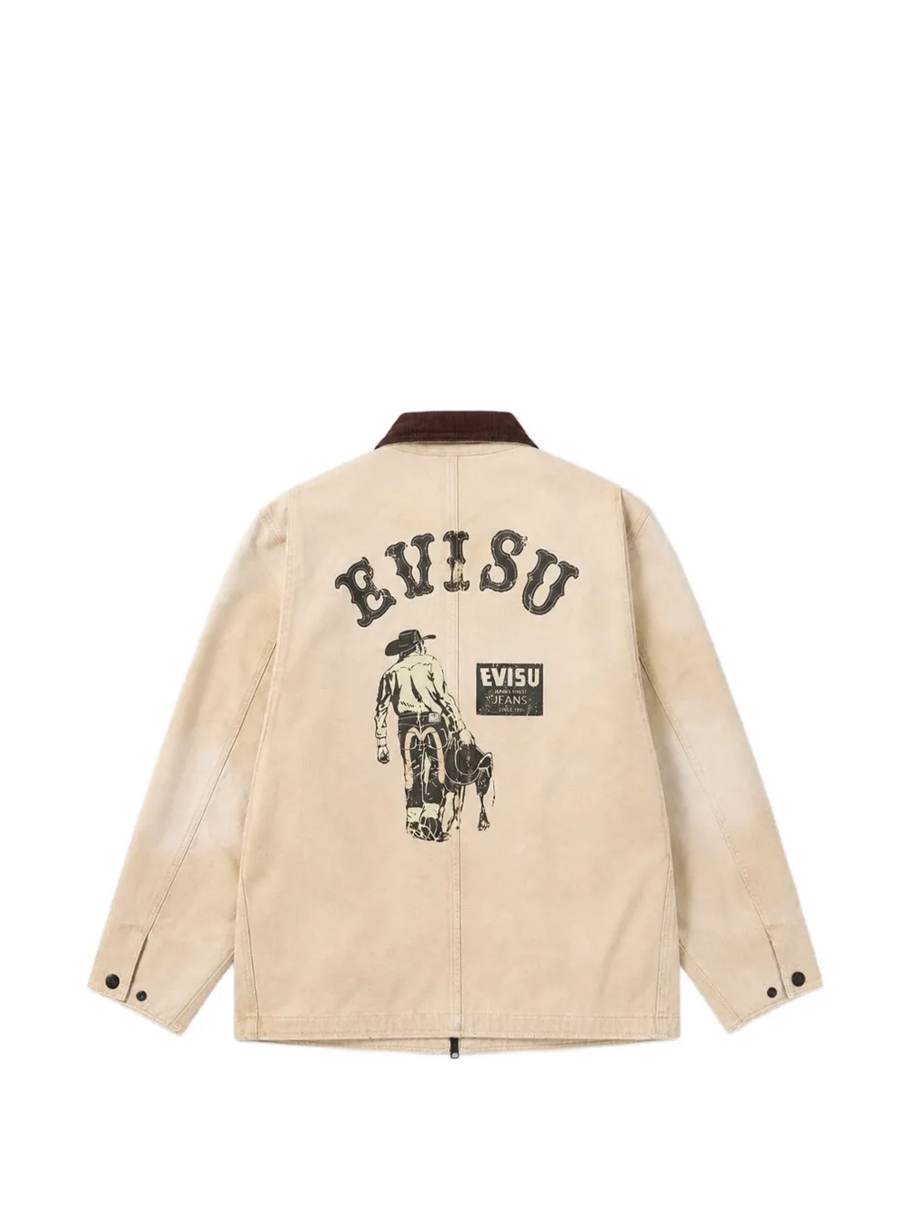 EVISU logoprinten canvas jas Beige