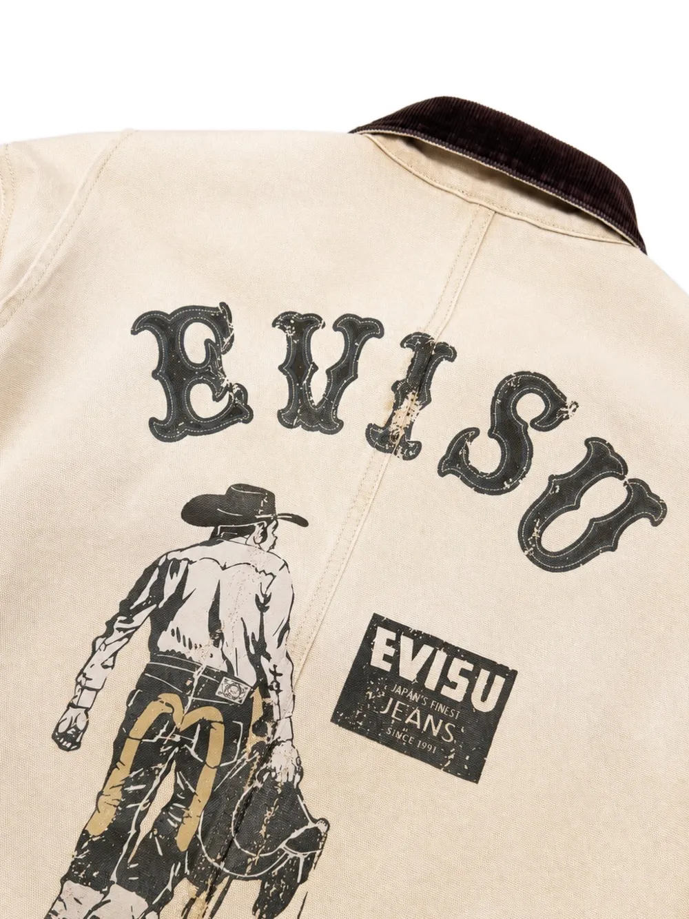 EVISU logoprinten canvas jas Beige