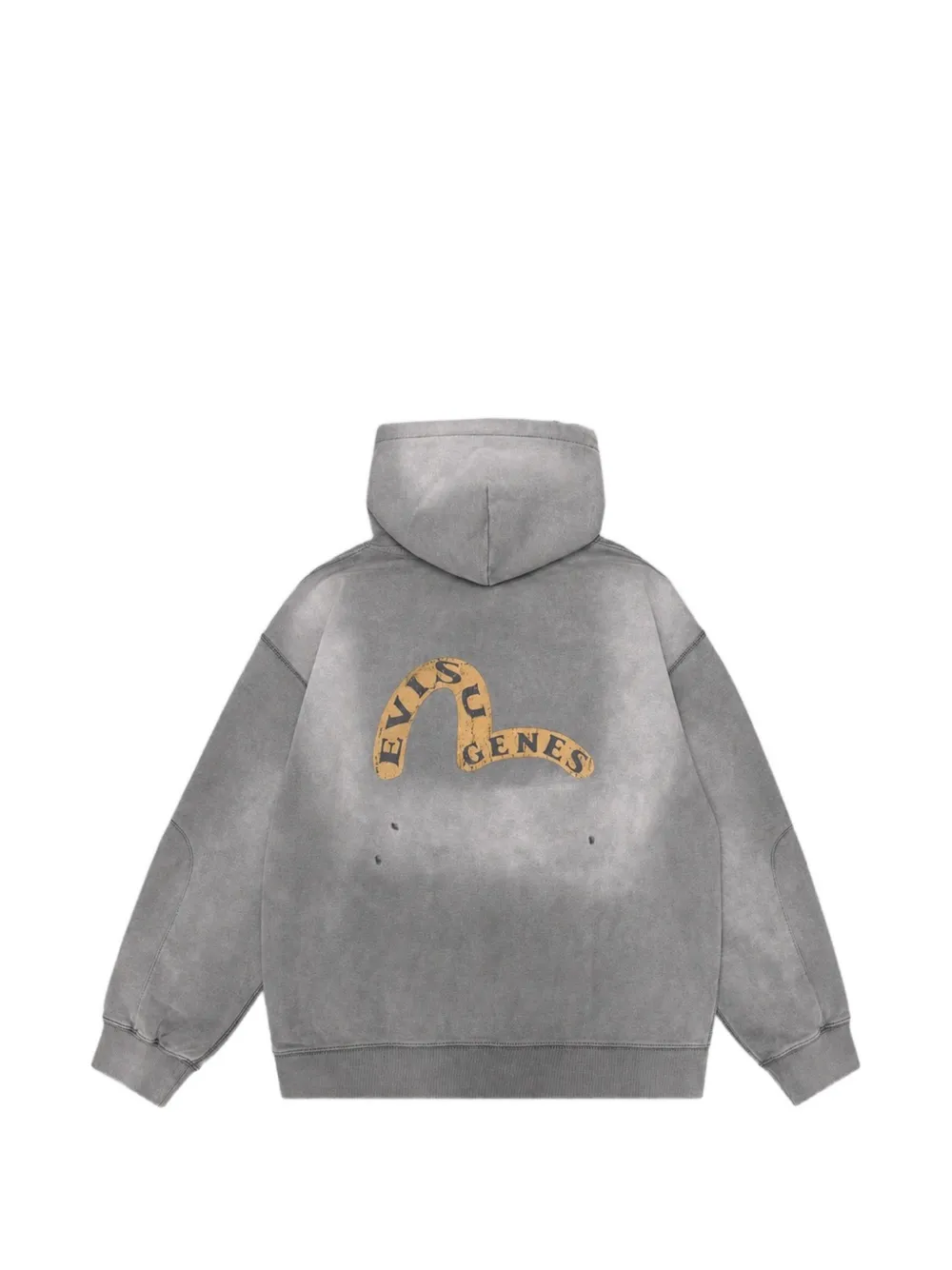 EVISU Genes gerafelde hoodie met logo Grijs