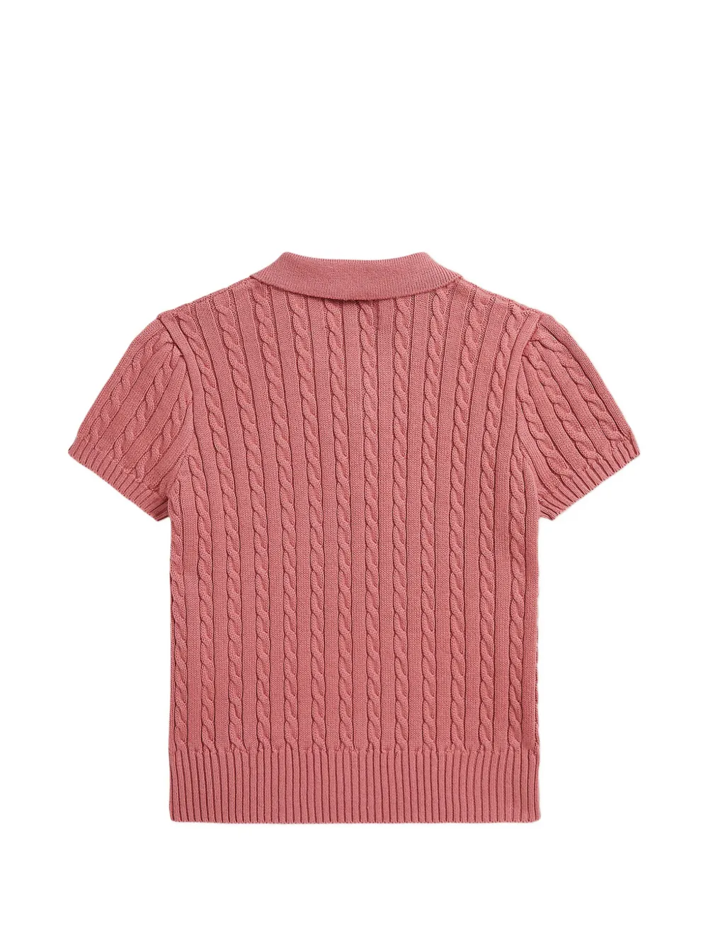 POLO RALPH LAUREN KIDS Kabelgebreid poloshirt Roze