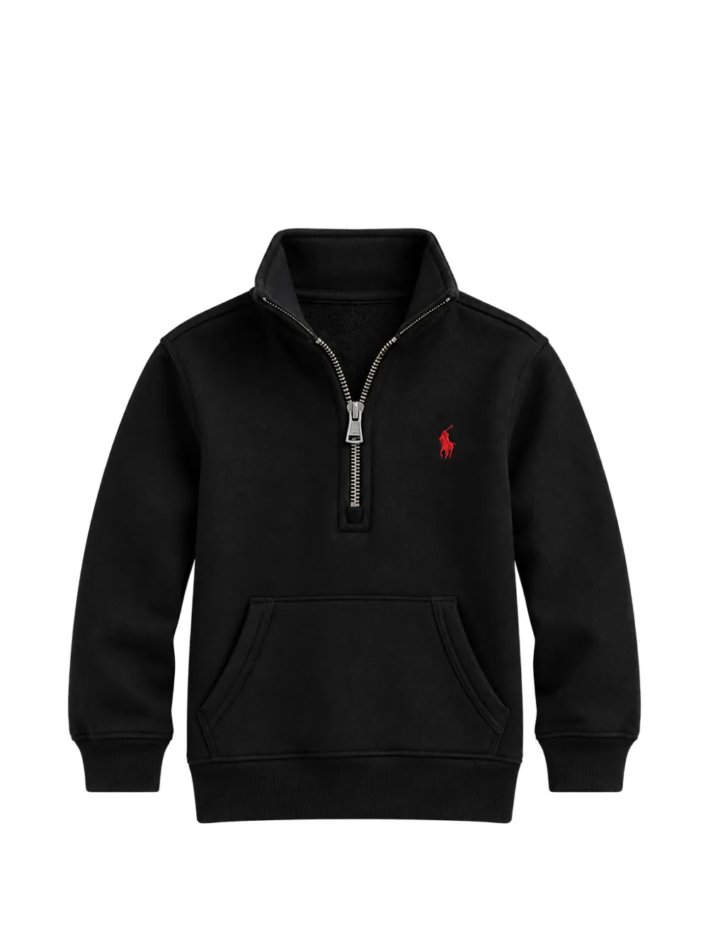POLO RALPH LAUREN KIDS Felpa in pile con colletto - Nero