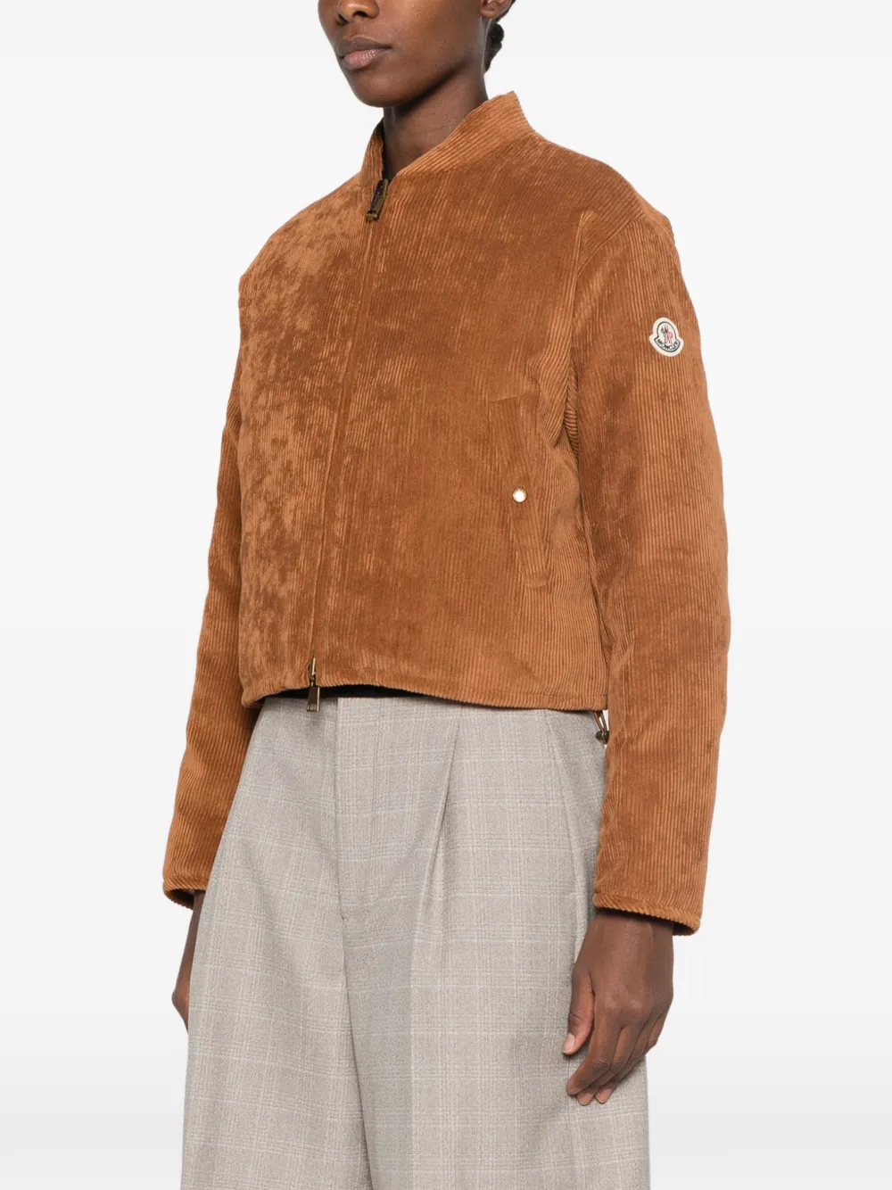 Moncler Omkeerbaar ribfluwelen jack Bruin