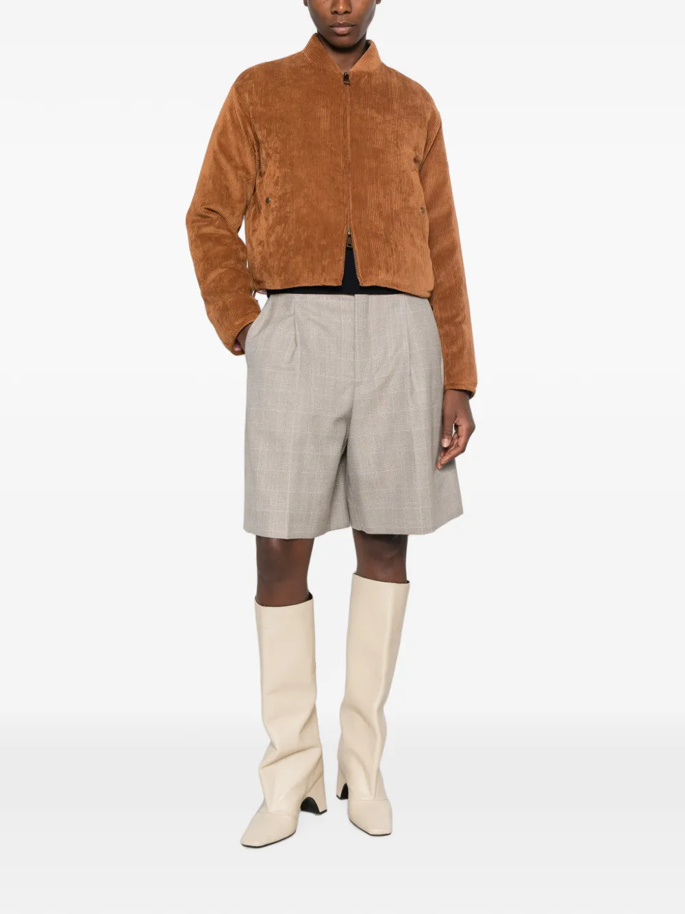 Moncler Omkeerbaar ribfluwelen jack Bruin
