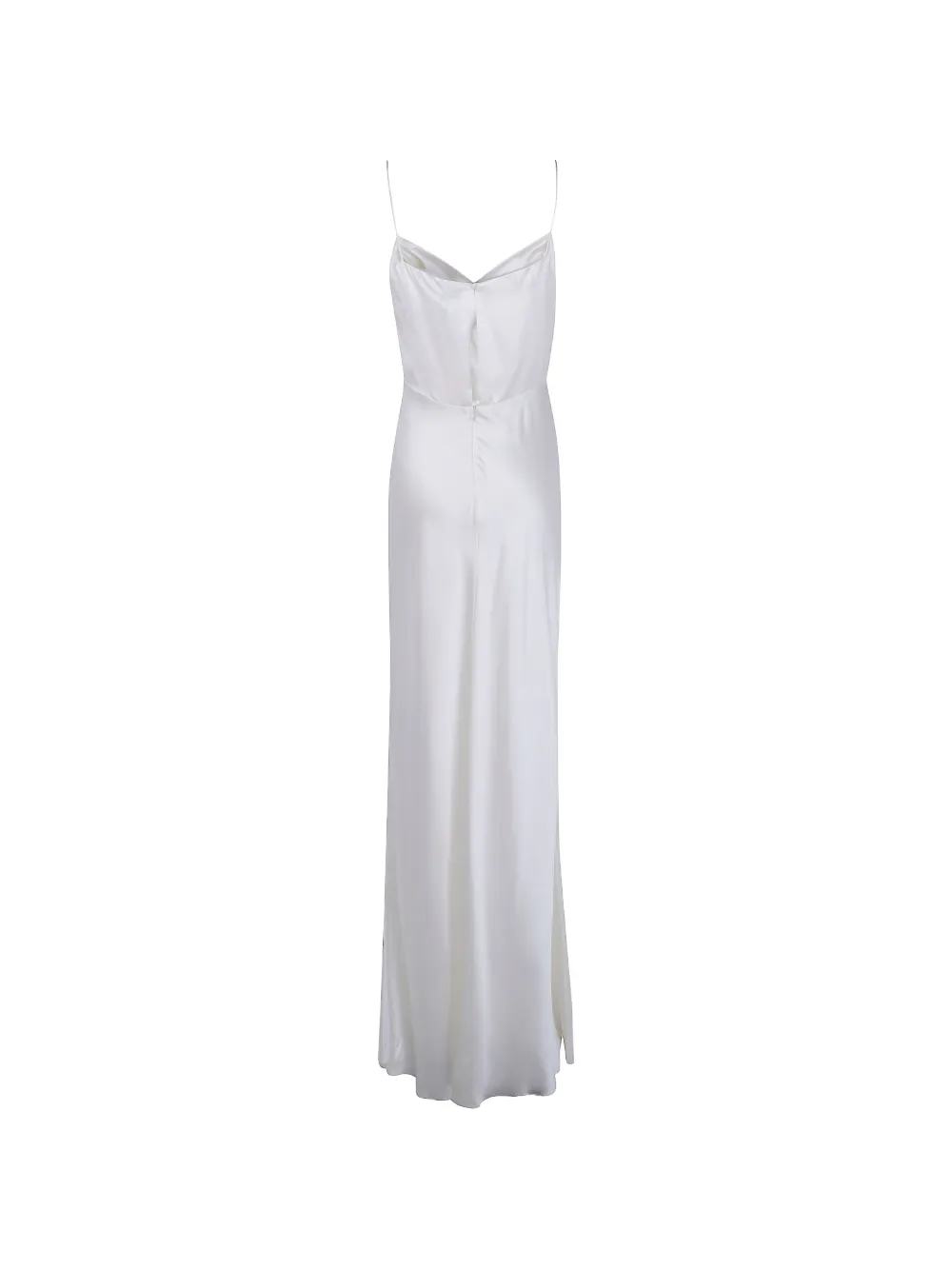 Max Mara Maxi-jurk met spaghettibandjes en satijnen afwerking Wit