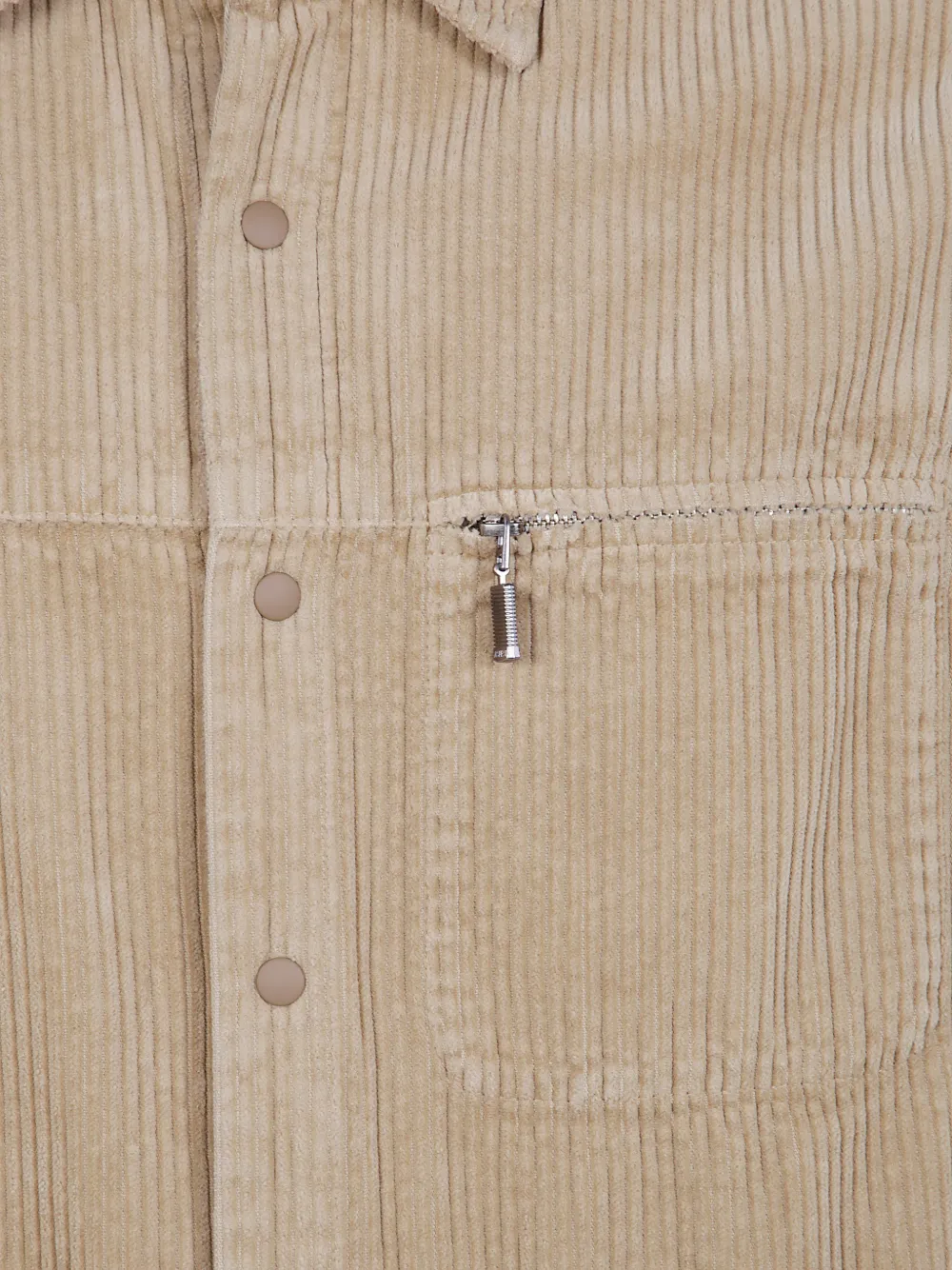 ASPESI Ribfluwelen overhemd met ritszak Beige