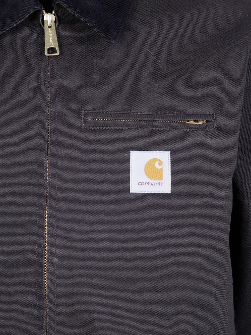 Carhartt WIP Detroit (Winter) jack met ribfluwelen kraag en logo-patch Zwart