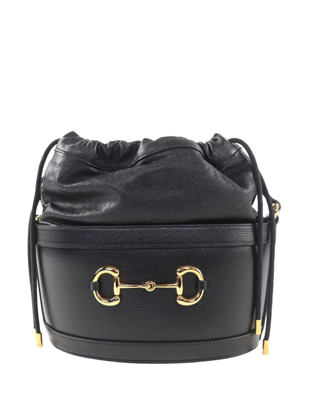 Gucci Pre-Owned 2016-2026 Calfskin Horsebit 1955 bucket bag - Nero