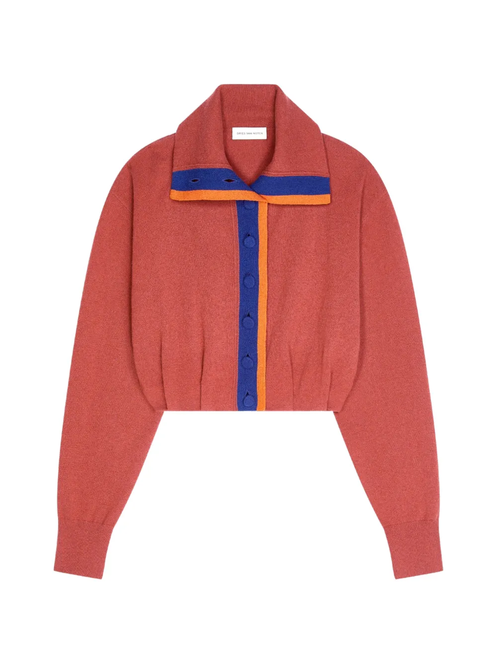 Dries Van Noten Cropped Cashmere Cardigan In Red