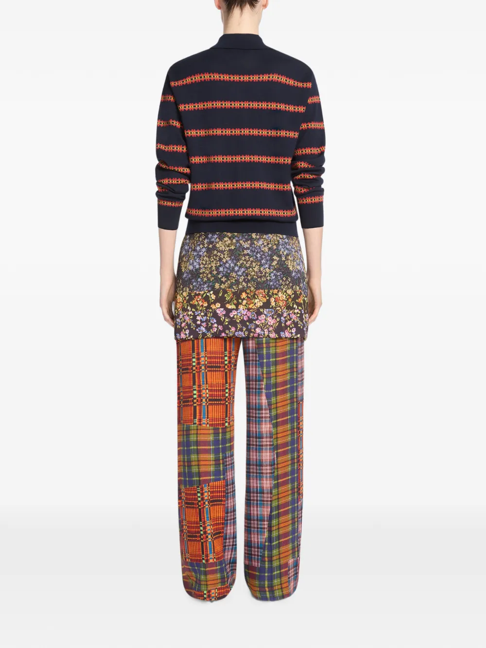 DRIES VAN NOTEN Striped Wool Polo in Blue, view 4