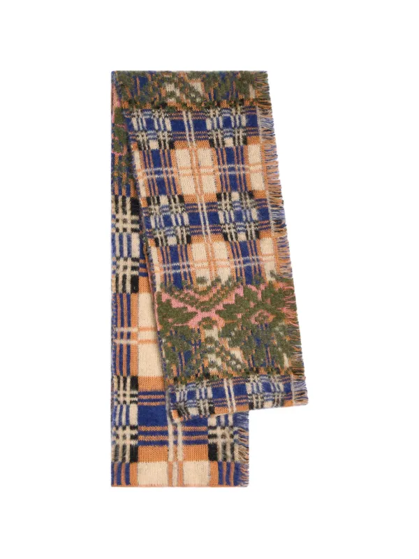 Dries Van Noten Patchwork Wool Scarf in Neutrals