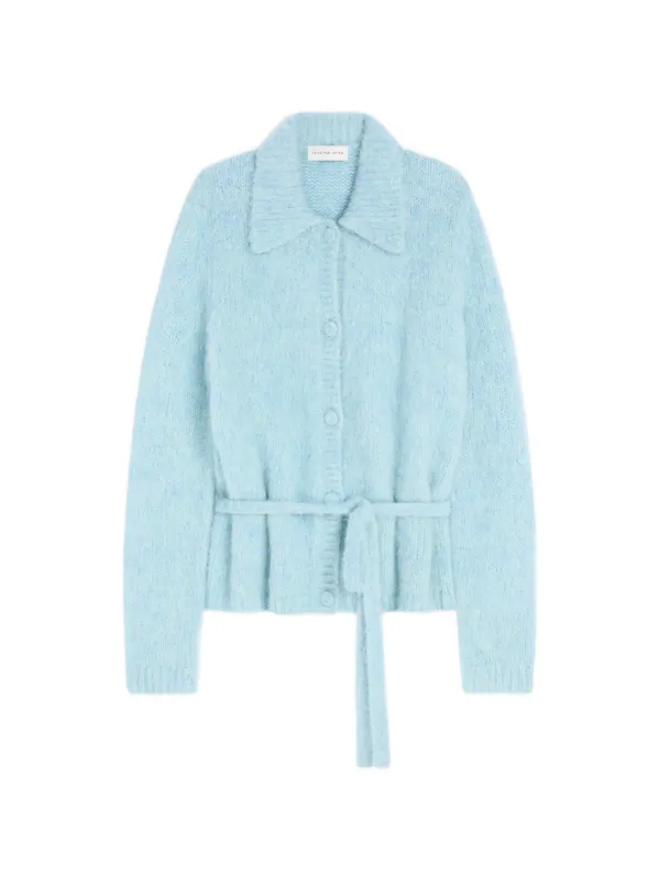 Dries Van Noten Polo Wool Cardigan in Blue