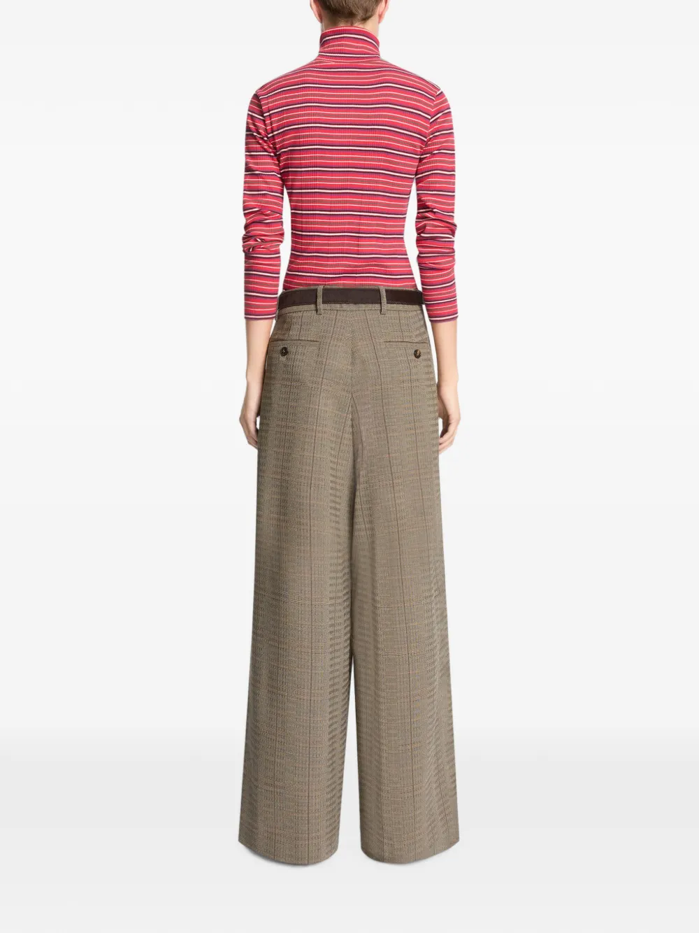DRIES VAN NOTEN Wollen plooibroek met wijde pijpen Beige