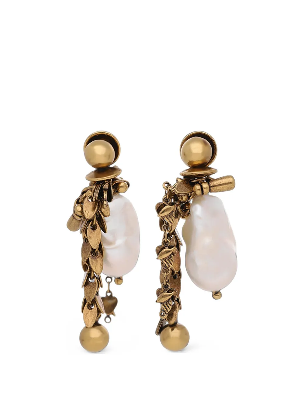 DRIES VAN NOTEN ornamented pendant earrings - Gold