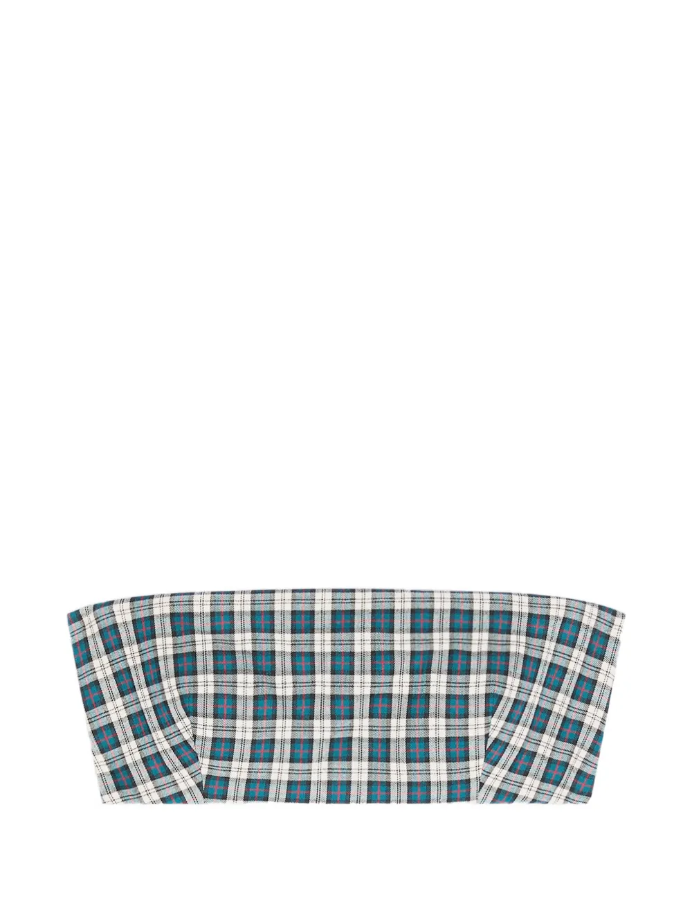 DRIES VAN NOTEN Cotton Flannel Bandeau Top in Blue, view 4