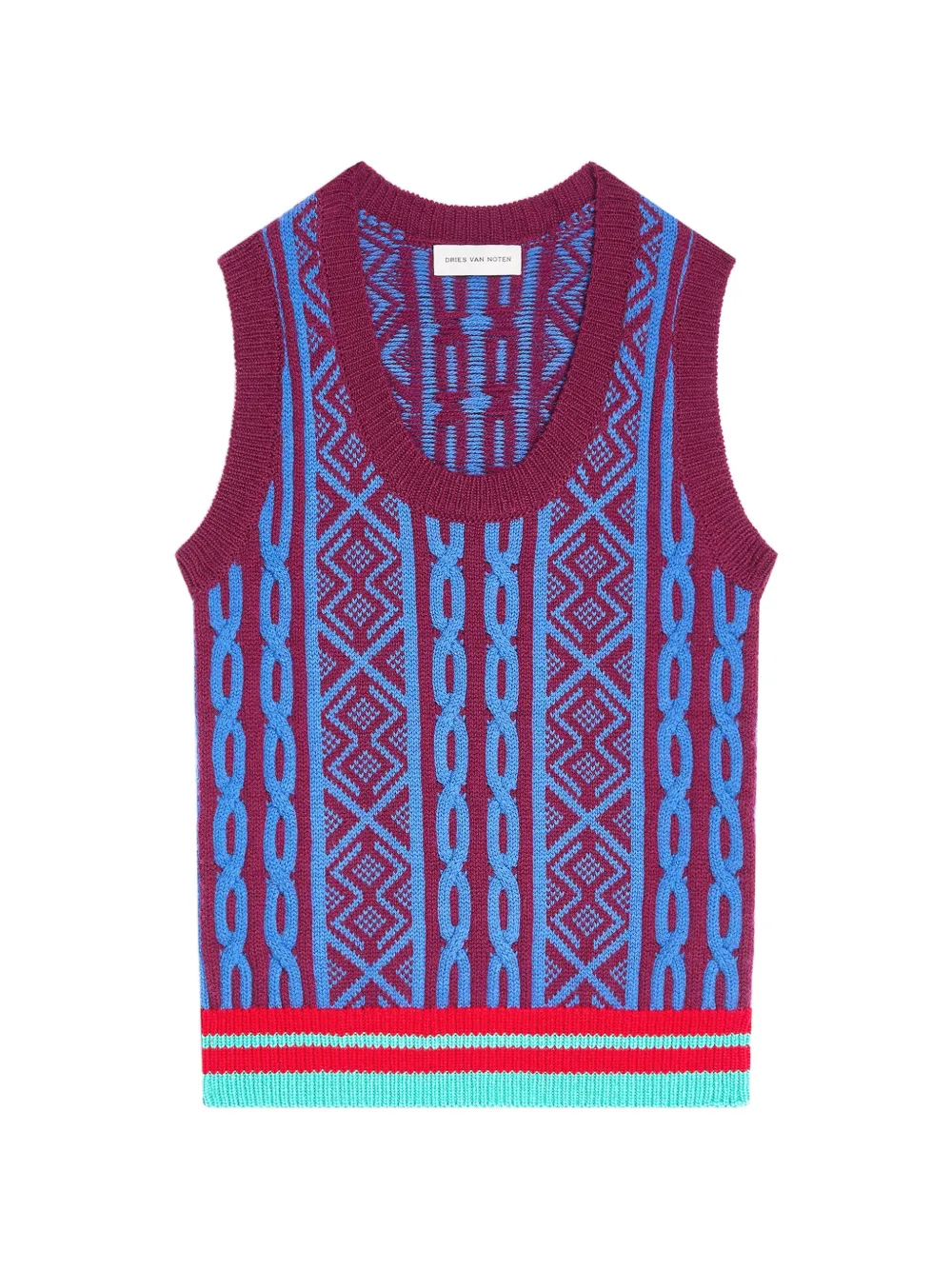 DRIES VAN NOTEN jacquard wool top