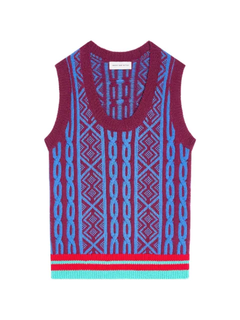 DRIES VAN NOTEN jacquard wool top